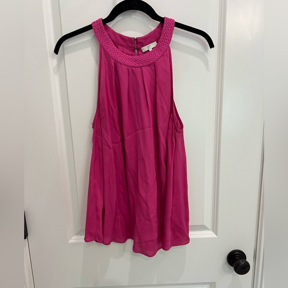 Joie Pink Relaxed Pleated Tank Top